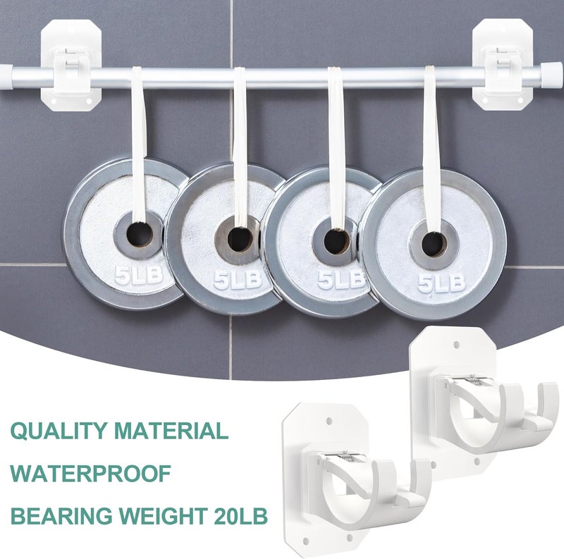 Codoule 6PCS Upgraded No Drill Curtain Rod Brackets No Drilling Curtain Rod Holders Self Adhesive Curtain Rod Hooks Nail Free Adjustable Curtain Hangers Suitable for Poles of 0.62~1.57 Inch - Image 5